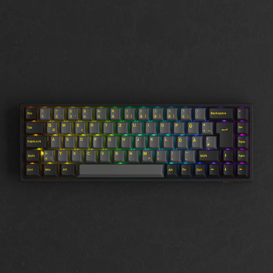 Akko 3068B Plus Black & Gold 65% ISO-DE Layout Mechanical Gaming Keyboard Hot-swapple Multi-Modes 2.4GHz /USB Type-C/BT 5.0