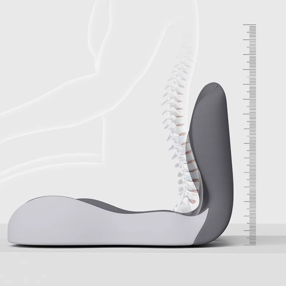 L-Shaped Memory Foam Seat Cushion with Lumbar Support – For Office & Car