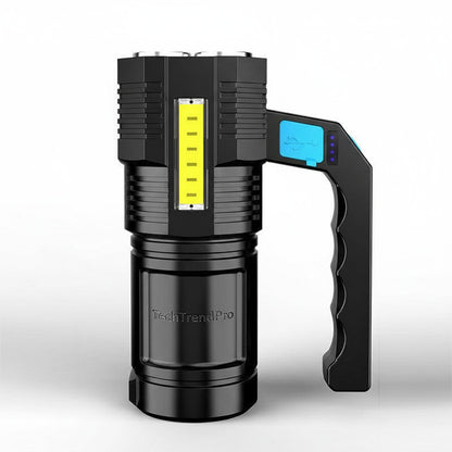 LED Flashlight Rechargeable USB Torch – 4 Modes Waterproof COB Work & Camping Light