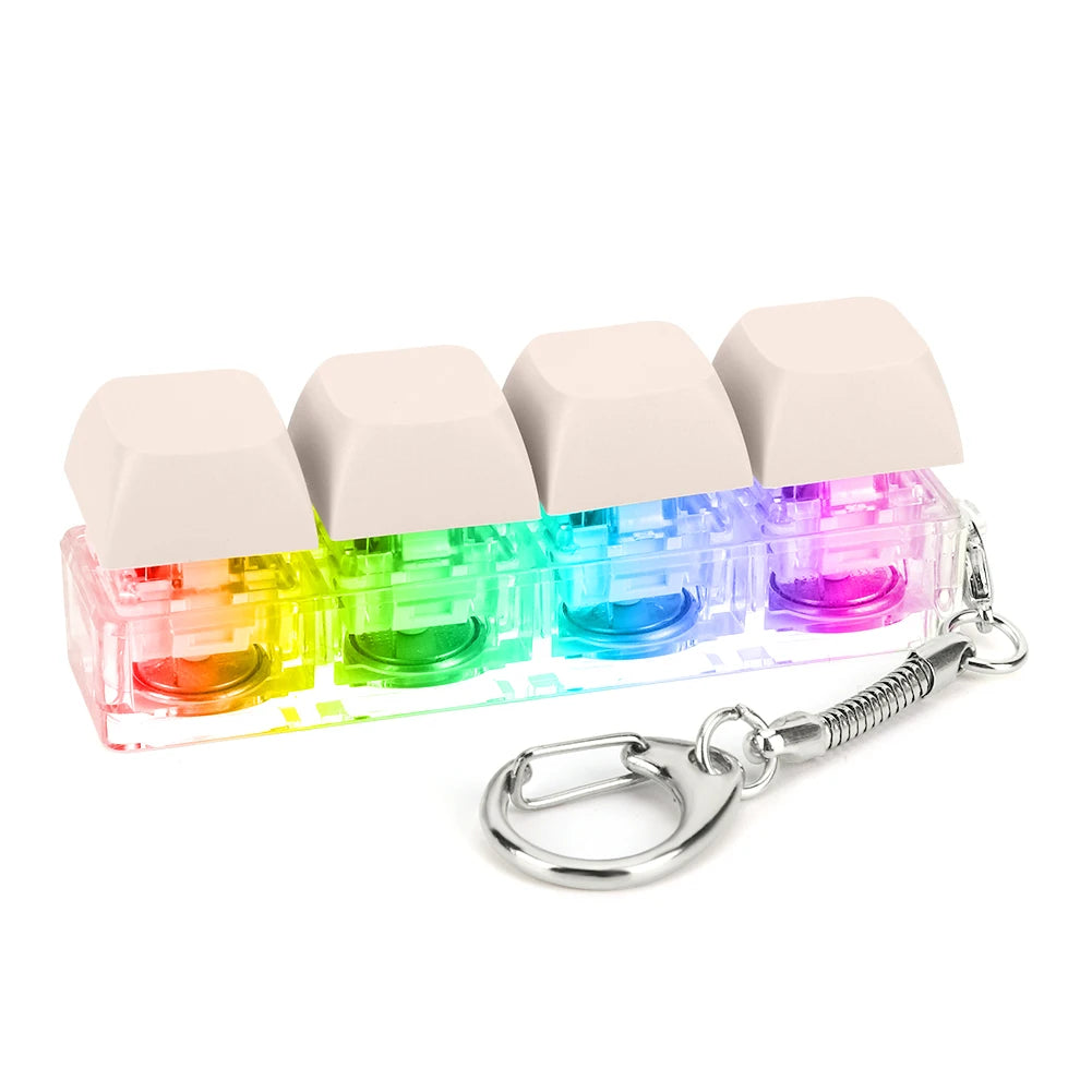 Keyboard-Key Fidget Toy – Mechanische Tastenkappe mit LED-Licht, Stressabbau Keychain & DIY Keyboard Button Spielzeug