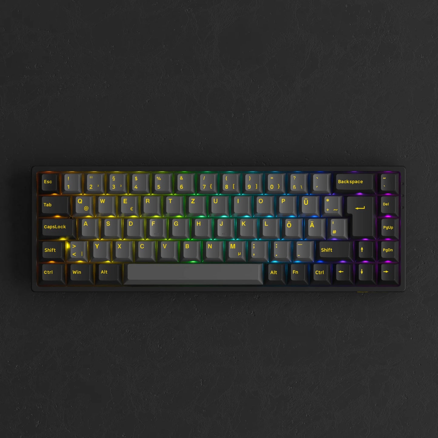 Akko 3068B Plus Black & Gold 65% ISO-DE Layout Mechanical Gaming Keyboard Hot-swapple Multi-Modes 2.4GHz /USB Type-C/BT 5.0