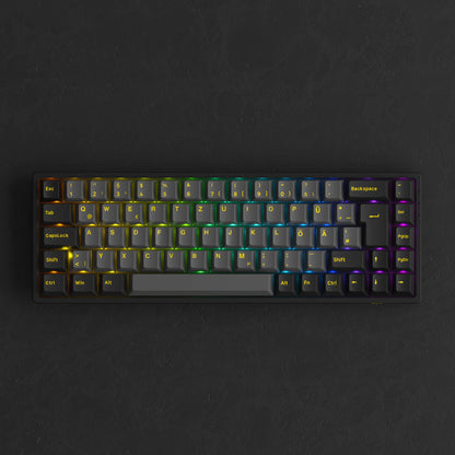 Akko 3068B Plus Black & Gold 65% ISO-DE Layout Mechanical Gaming Keyboard Hot-swapple Multi-Modes 2.4GHz /USB Type-C/BT 5.0