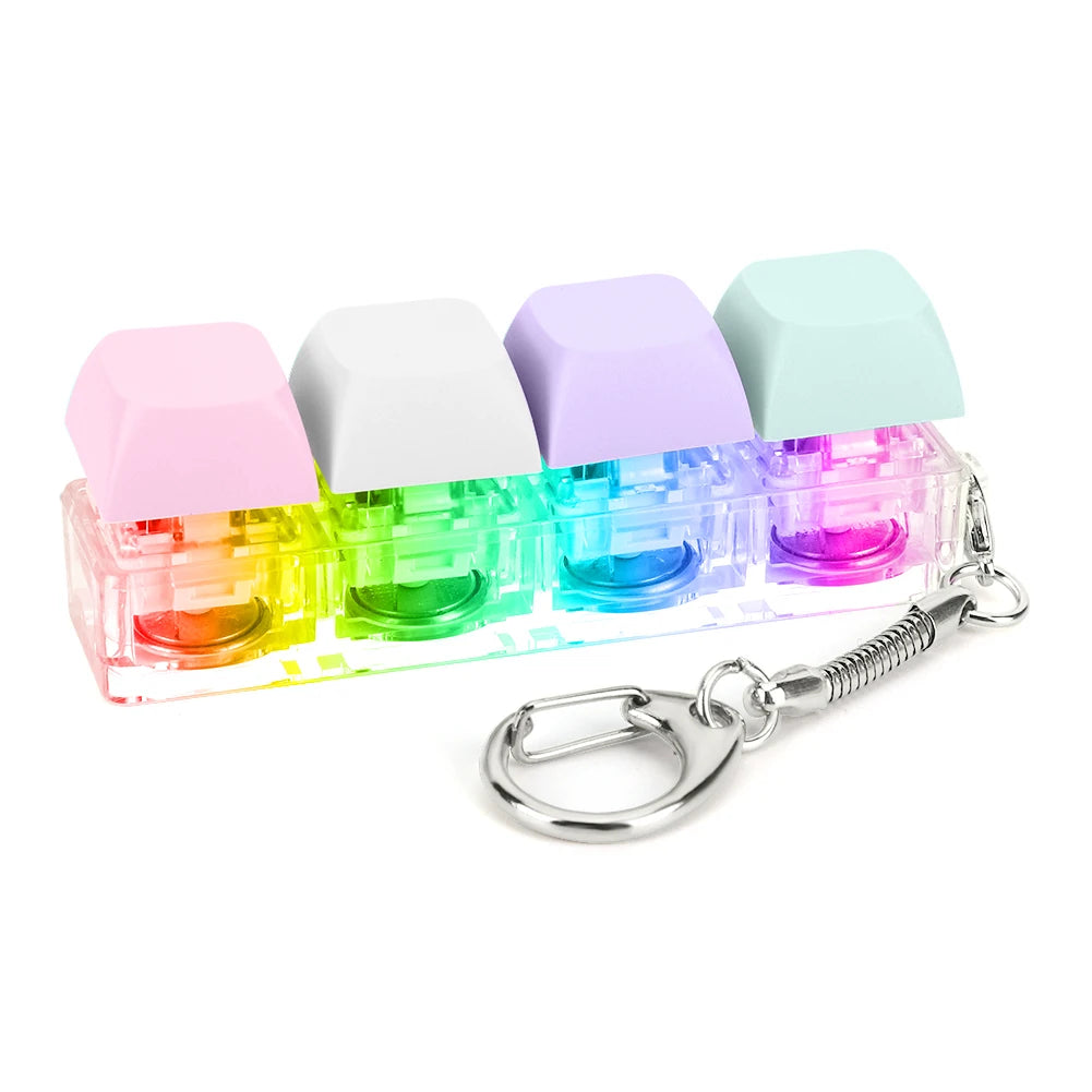 Keyboard-Key Fidget Toy – Mechanische Tastenkappe mit LED-Licht, Stressabbau Keychain & DIY Keyboard Button Spielzeug