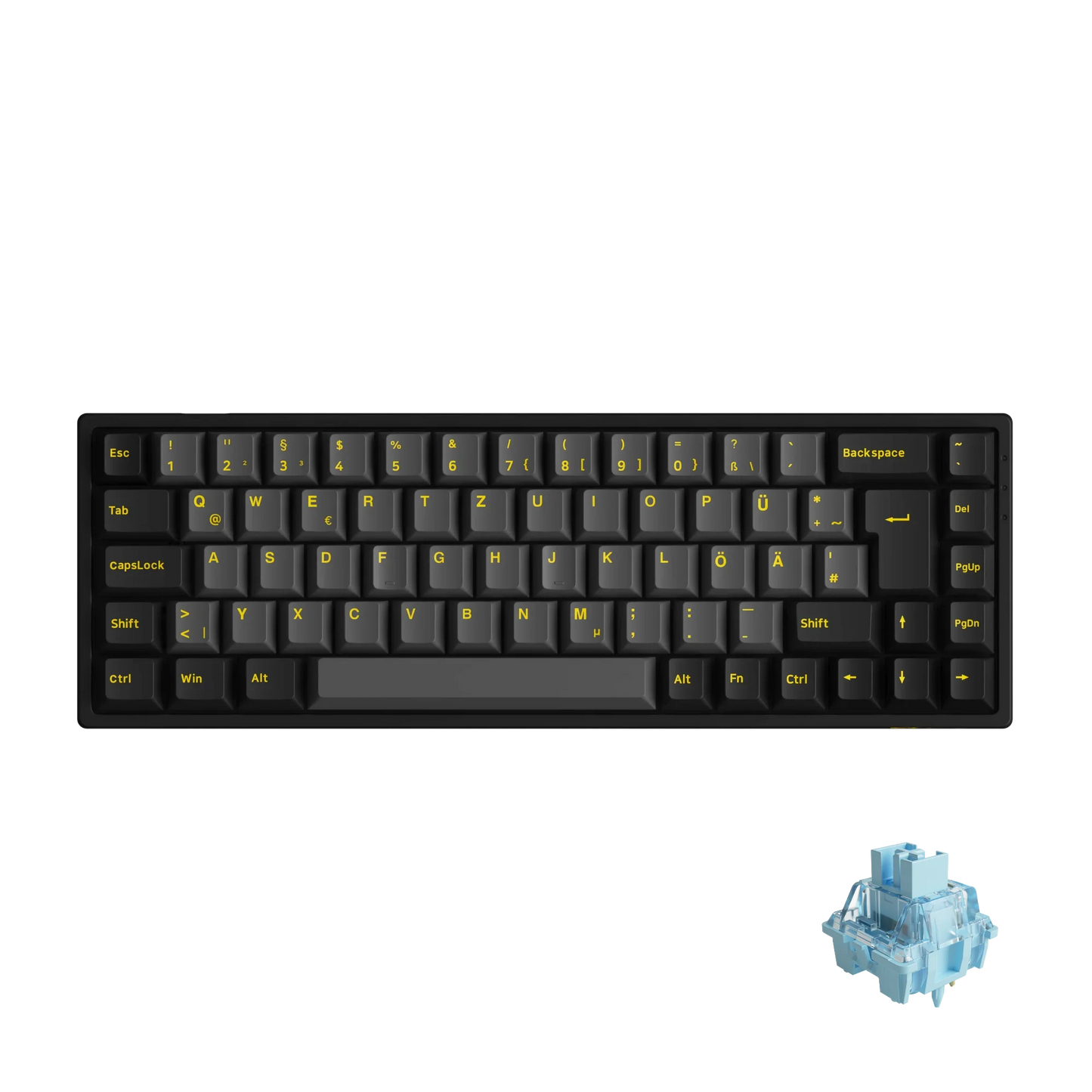 Akko 3068B Plus Black & Gold 65% ISO-DE Layout Mechanical Gaming Keyboard Hot-swapple Multi-Modes 2.4GHz /USB Type-C/BT 5.0