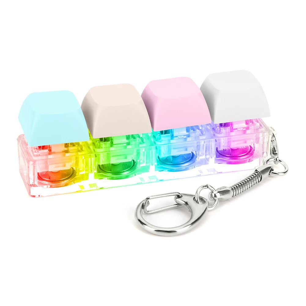 Keyboard-Key Fidget Toy – Mechanische Tastenkappe mit LED-Licht, Stressabbau Keychain & DIY Keyboard Button Spielzeug
