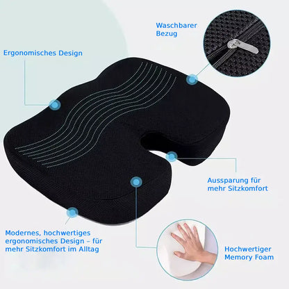 Ergonomisches Sitzkissen in U-Form aus Memory Foam – Bequemer Sitzkomfort für Büro, Auto & Zuhause