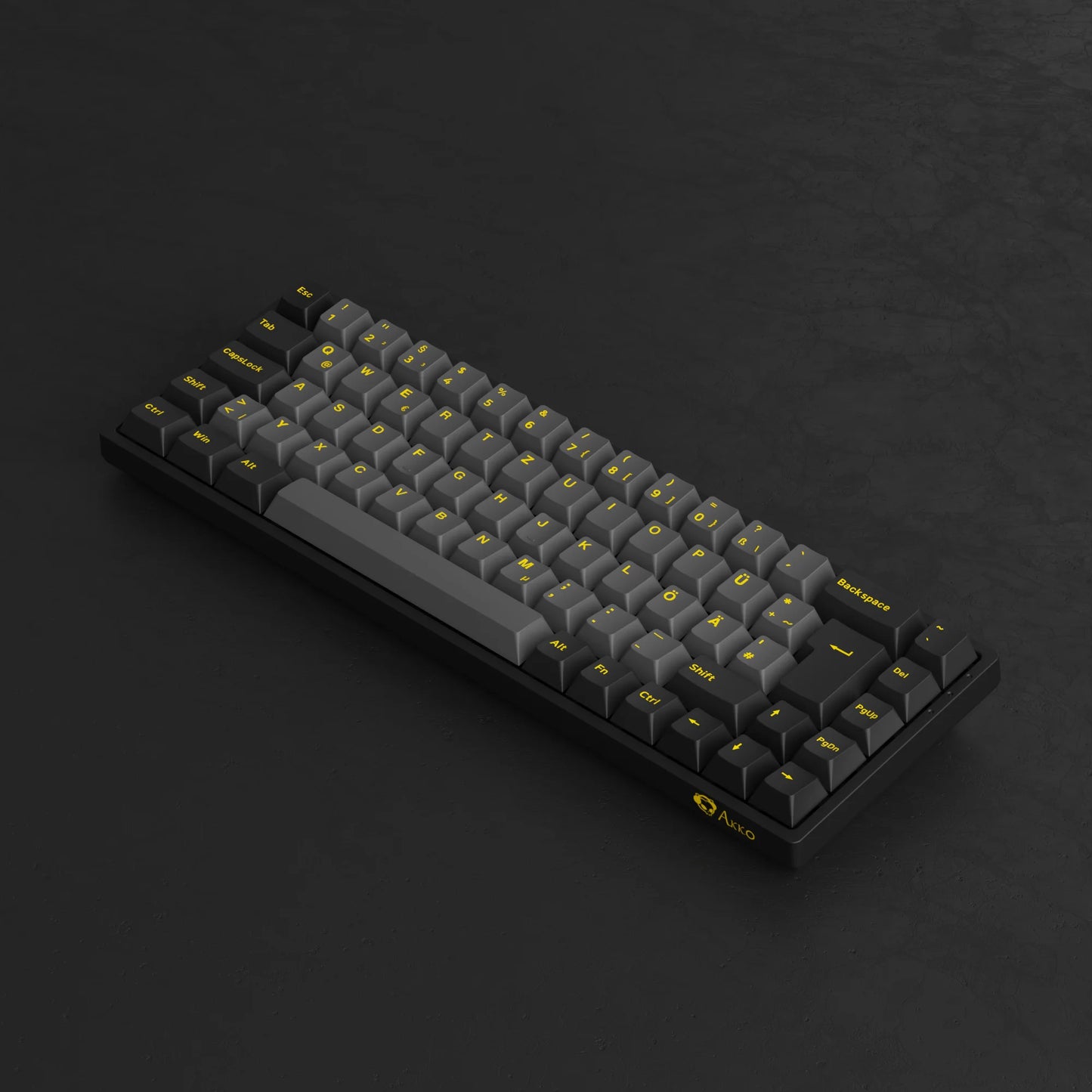 Akko 3068B Plus Black & Gold 65% ISO-DE Layout Mechanical Gaming Keyboard Hot-swapple Multi-Modes 2.4GHz /USB Type-C/BT 5.0