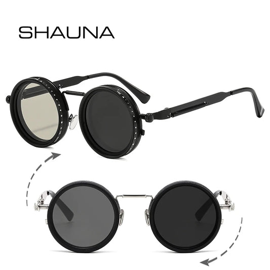SHAUNA Retro Metal Round Polarized Sunglasses UV400 – Unisex - TechTrendPro