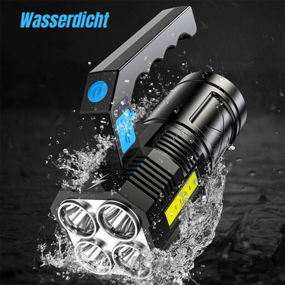 LED Flashlight Rechargeable USB Torch – 4 Modes Waterproof COB Work & Camping Light