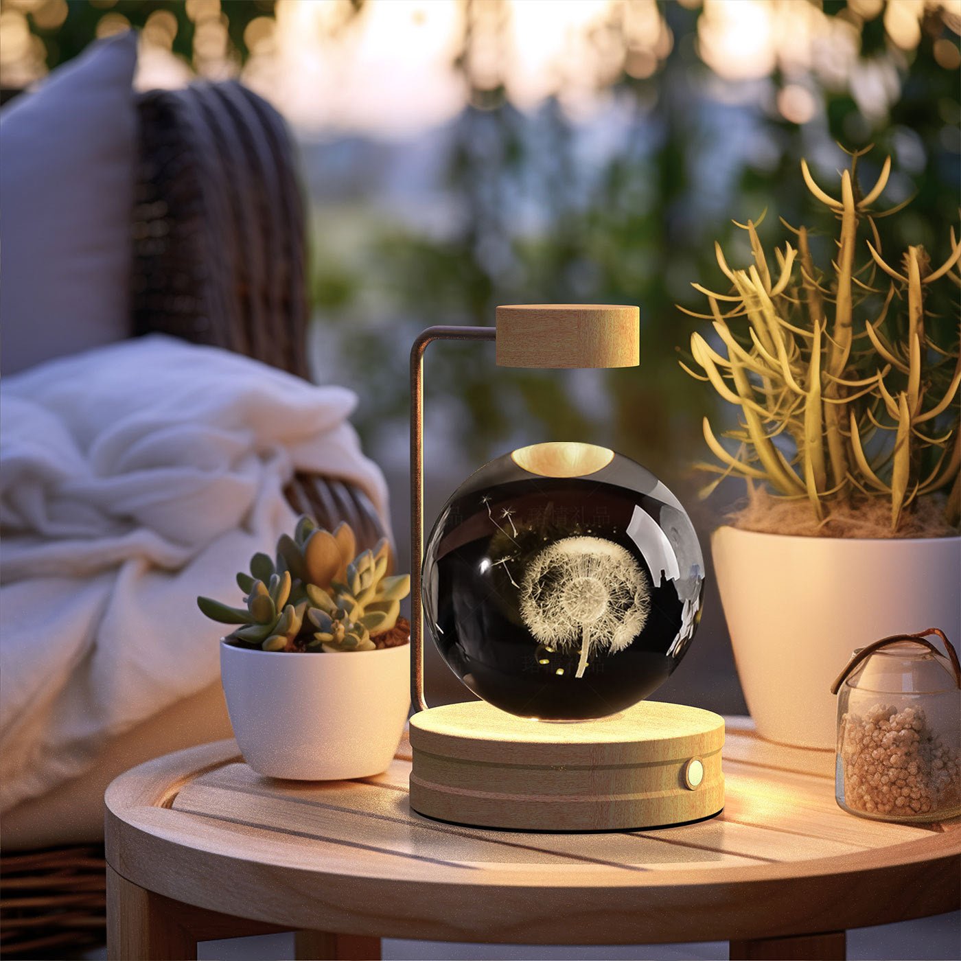 Crystal Ball Cosmic Dinosaur Indoor Night Light USB Power Warm Bedside Light Birthday Gift Night Lamp - TechTrendPro
