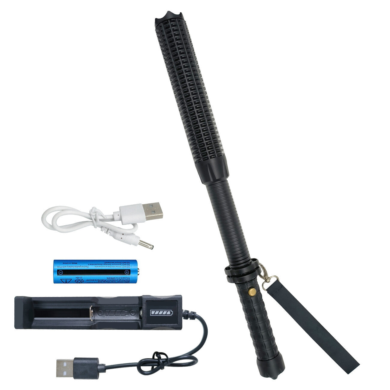 LED Flashlight Zoom Rechargeable Torch Spotlight Emergency Security Work Light 3 Lighting Modes Camping Lamp